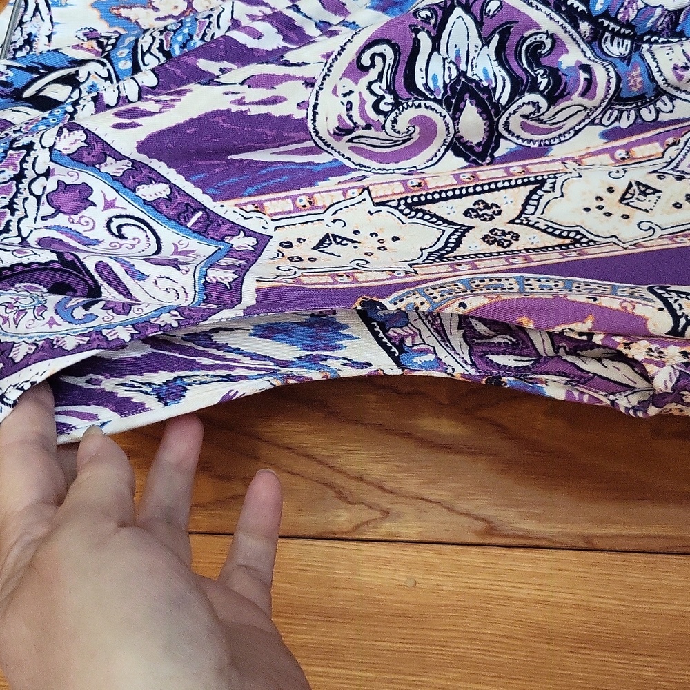 CHICO'S Purple Paisley Women's Dress - Picture 3 of 8